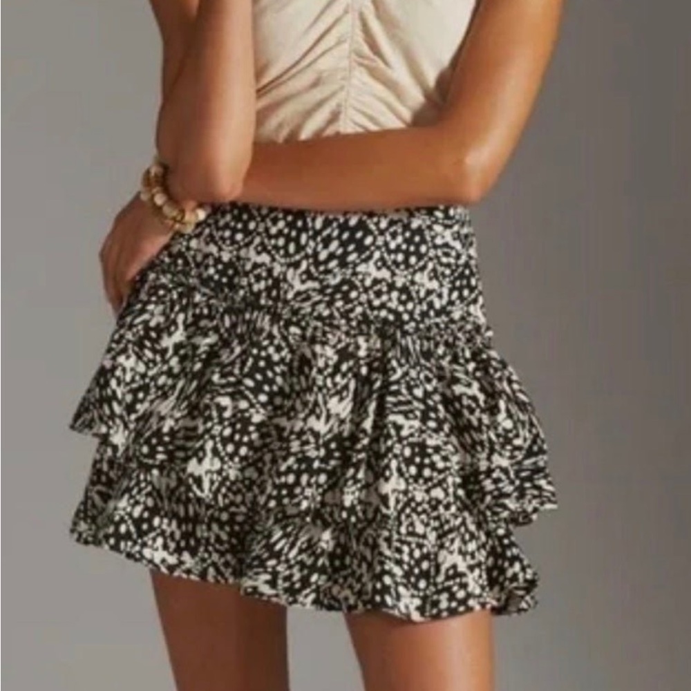 MAEVE TIERED MINI SKIRT Anthropologie size 6